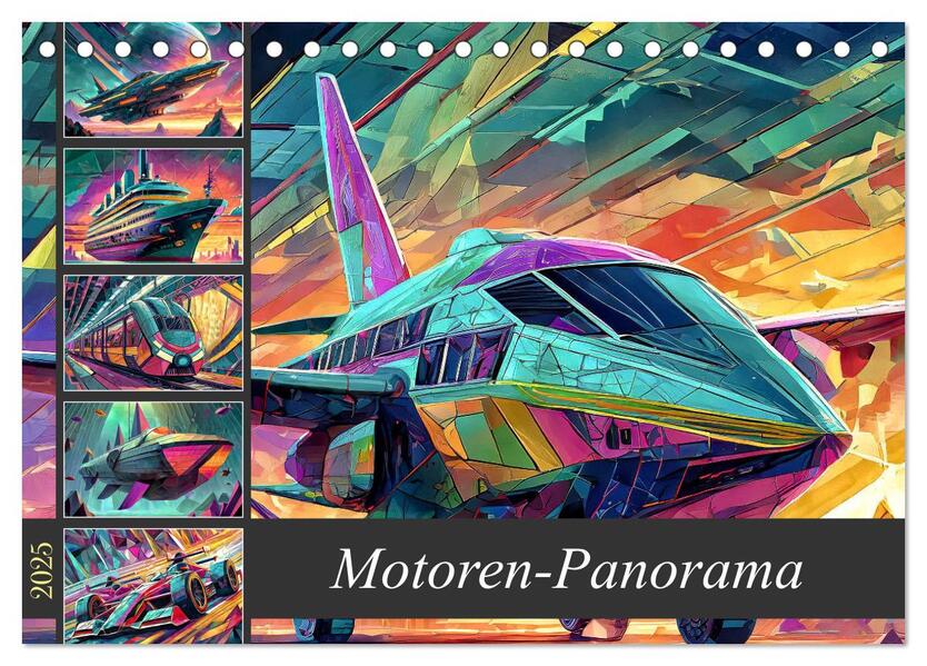 Motoren-Panorama (Tischkalender 2025 DIN A5 quer) CALVENDO Monatskalender