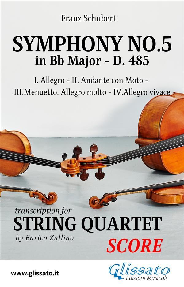 String Quartet: Symphony No.5 by Schubert (Score)