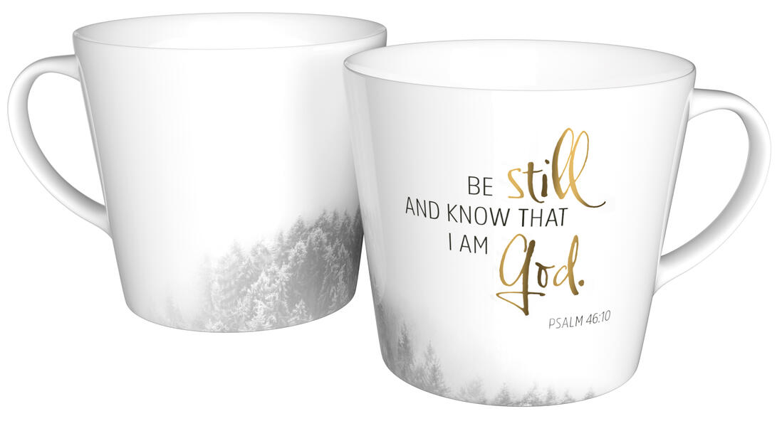 Tasse 'Be still and know' - Golddekor