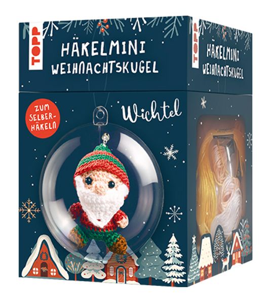 Häkelmini-Weihnachtskugel Häkelset Wichtel