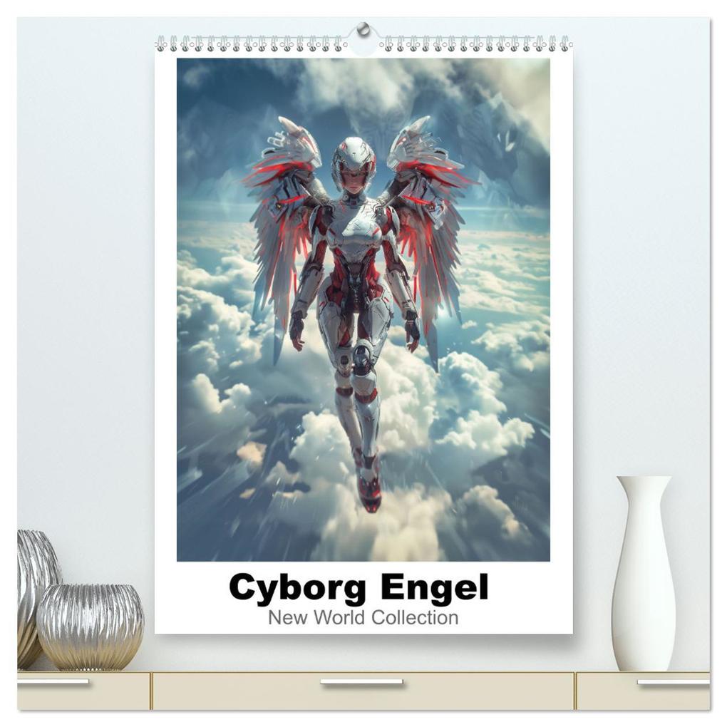 Cyborg Engel (hochwertiger Premium Wandkalender 2025 DIN A2 hoch) Kunstdruck in Hochglanz