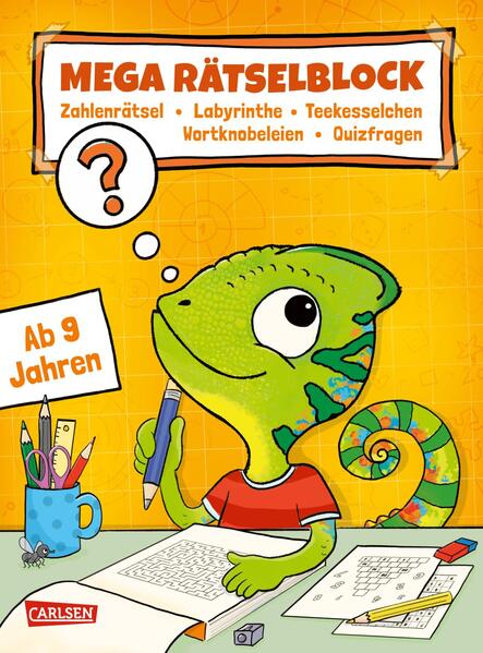 Rätseln für Kinder ab 8: Mega Rätselblock - Zahlenrätsel Labyrinthe Teekesselchen Wortknobeleien Quizfragen
