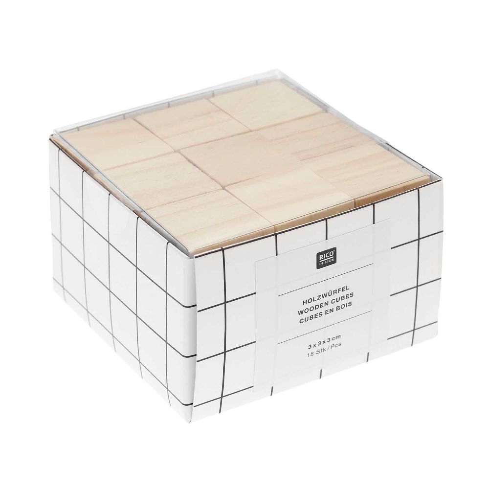Holzwürfel 3 x 3 x 3 cm 18 Stk FSC 100%