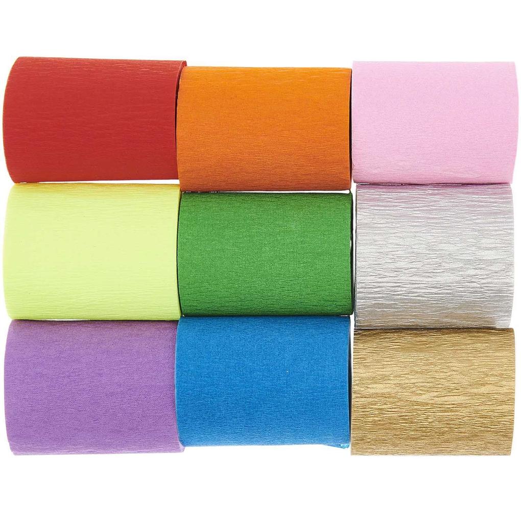 Kreppbänder Regenbogen Klassik Mix FSC MIX 9 Stk 55 cm x 10 m