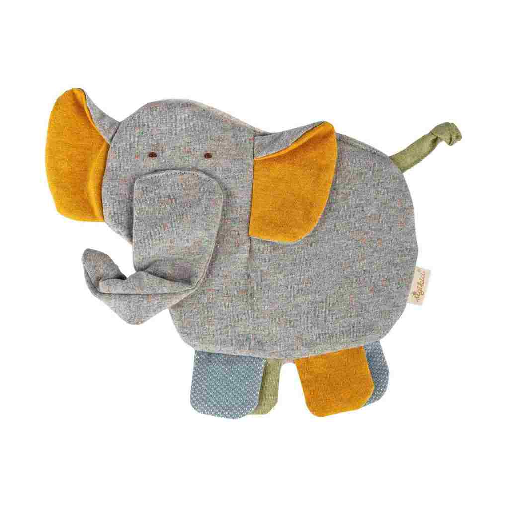 sigikid 39904 - Knistertuch Elefant Tiny Tissues Materialmix Babyspielzeug