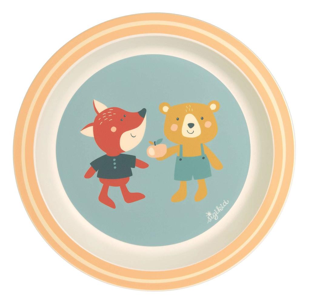 sigikid 25354 - Teller Fuchs und Bär Yellow
