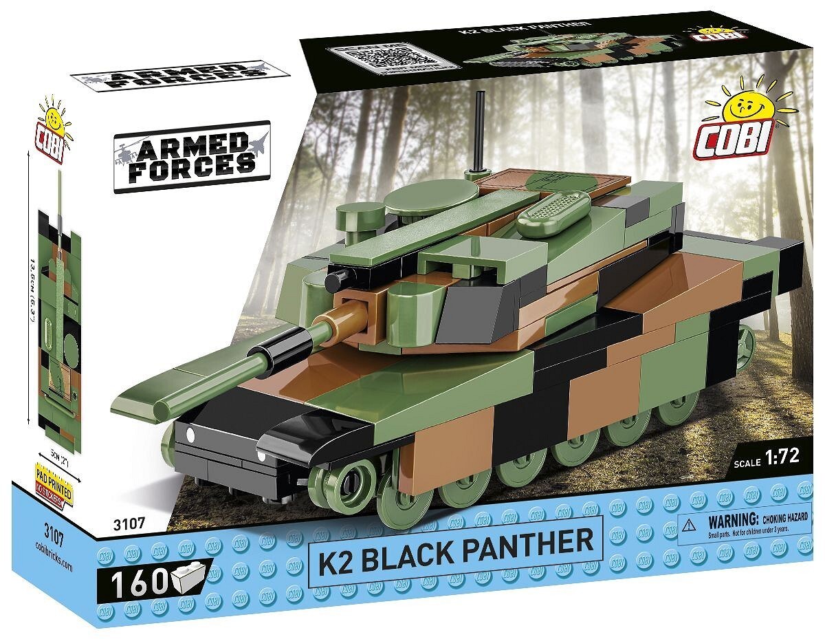 COBI Armed Forces 3107 - K2 Black Panther Panzer Maßstab 1:72 Bausatz 160 Teile