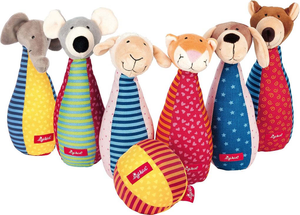 sigikid 49520 - Baby Bowling Kinderbunt Kegelspiel 6er Set