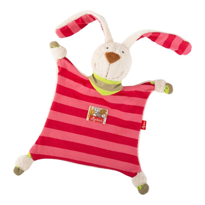 sigikid 40594 - Schnuffeltuch Hase pink gestreift Classic