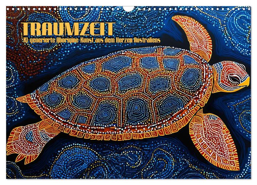 Traumzeit - KI-generierte Aborigine-Kunst aus dem Herzen Australiens (Wandkalender 2025 DIN A3 quer) CALVENDO Monatskalender