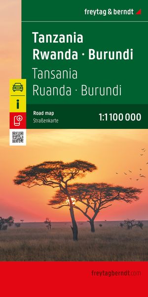 freytag & berndt Straßenkarte Tansania - Ruanda - Burundi 1:11 Mio.