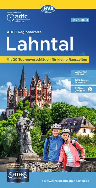 BVA ADFC Regionalkarte Lahntal mit Knotenpunkten 1:75.000