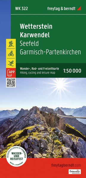 freytag & berndt Wanderkarte WK 322 Wetterstein - Karwendel Seefeld - Garmisch-Partenkirchen 1:50.000