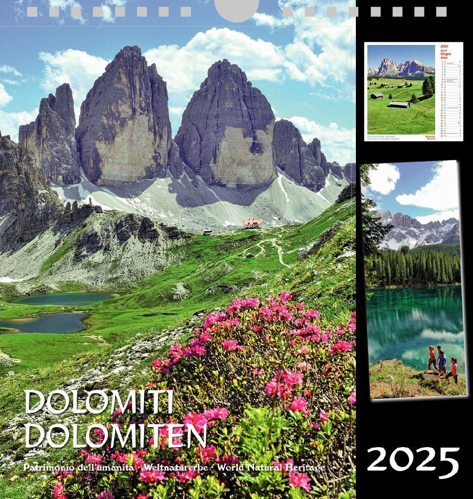 Dolomiten 2025 Postkartenkalender Hochformat