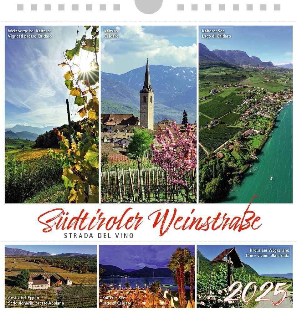 Südtiroler Weinstrasse 2025 Postkartenkalender Querformat