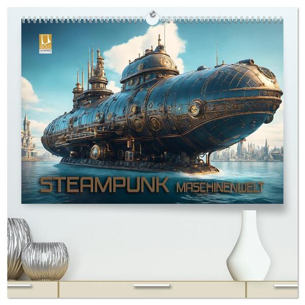 Steampunk Maschinenwelt (hochwertiger Premium Wandkalender 2025 DIN A2 quer) Kunstdruck in Hochglanz