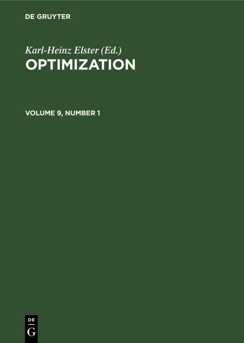 Optimization. Volume 9 Number 1