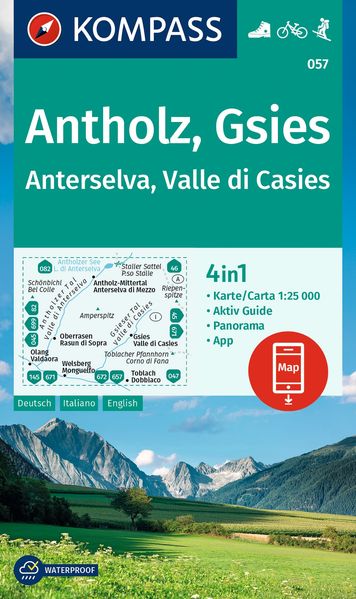 KOMPASS Wanderkarte 057 Antholz Gsies Anterselva Valle di Casies 1:25.000