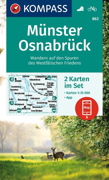 KOMPASS Wanderkarten-Set 863 Münster Osnabrück (2 Karten) 1:35.000