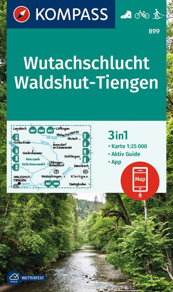 KOMPASS Wanderkarte 899 Wutachschlucht Waldshut-Tiengen 1:25.000
