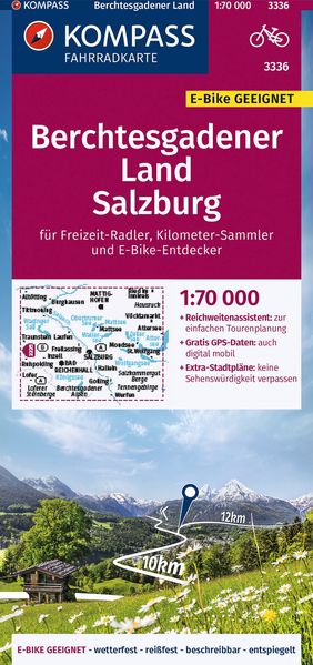 KOMPASS Fahrradkarte 3336 Berchtesgadener Land Salzburg 1:70.000