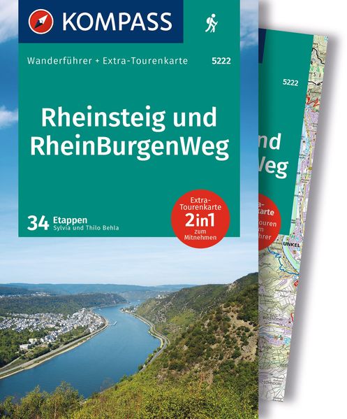 Kompass Karten GmbH Kompass Wanderführer Rheinsteig RheinBurgenWeg 34 Etappen Mit Extra-Tourenkarte