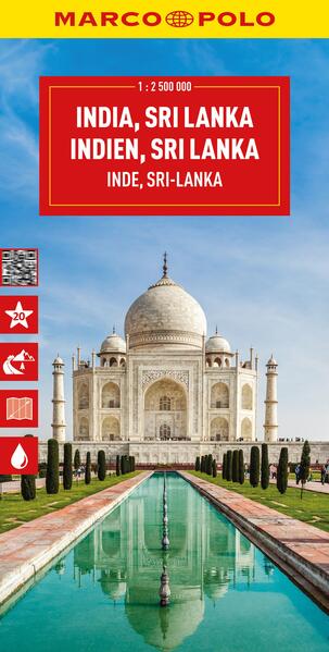 MARCO POLO Reisekarte Indien Sri Lanka 1:25 Mio.