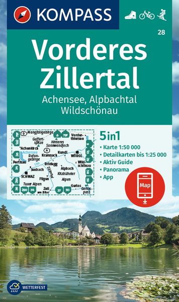 Kompass Karten GmbH Kompass Wanderkarte 28 Vorderes Zillertal 1, 50.000