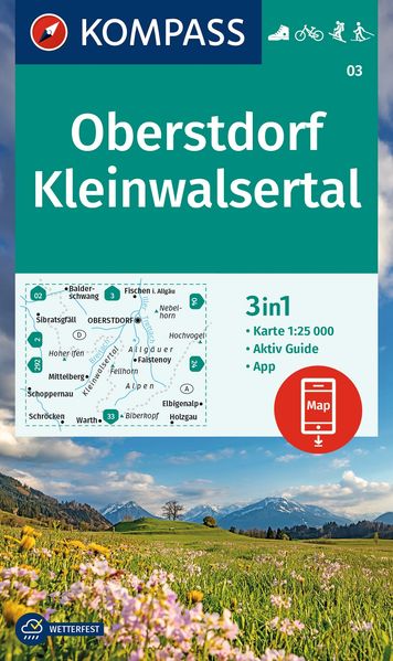 KOMPASS Wanderkarte 03 Oberstdorf Kleinwalsertal 1:25.000
