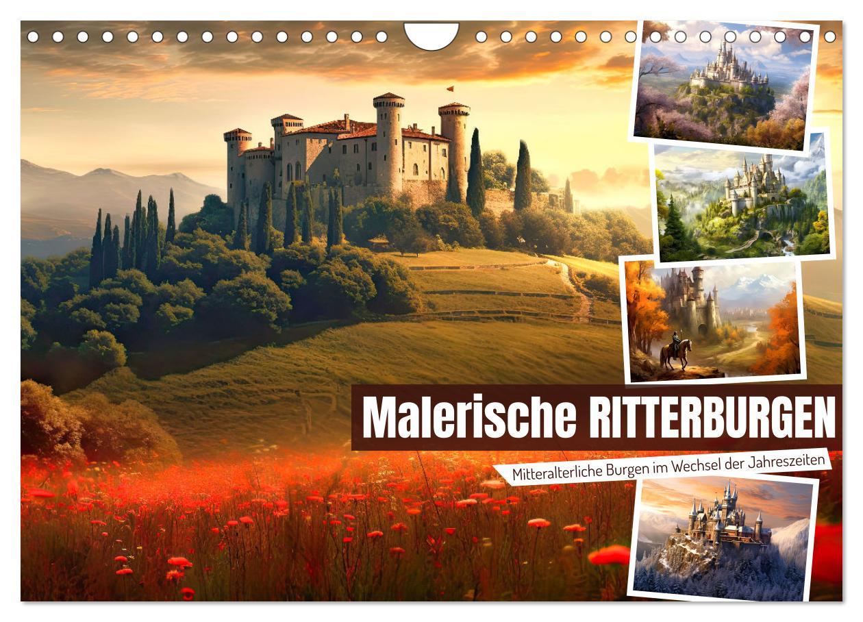 Malerische Ritterburgen (Wandkalender 2025 DIN A4 quer) CALVENDO Monatskalender