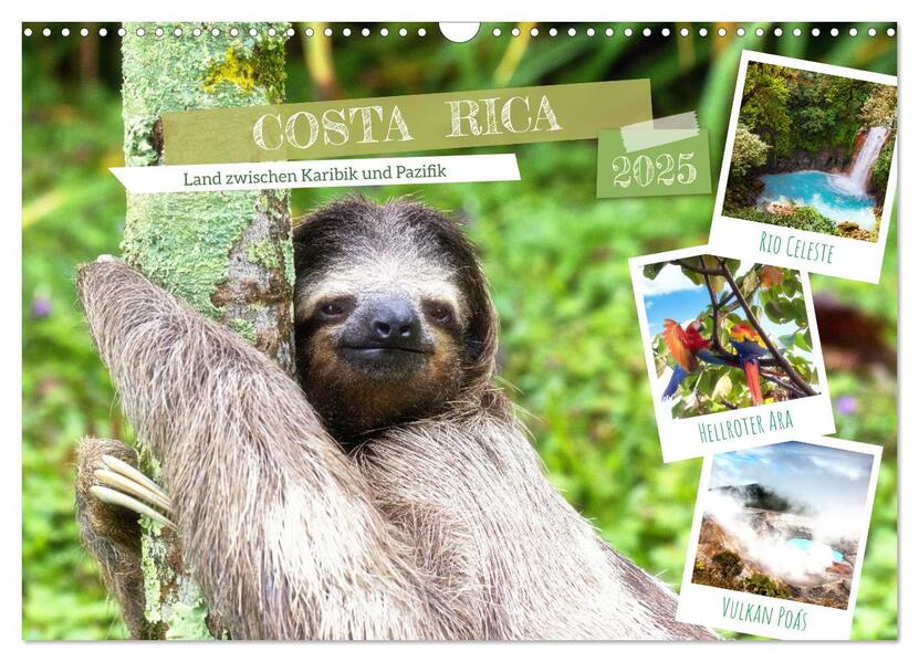 Costa Rica - Land zwischen Karibik und Pazifik (Wandkalender 2025 DIN A3 quer) CALVENDO Monatskalender