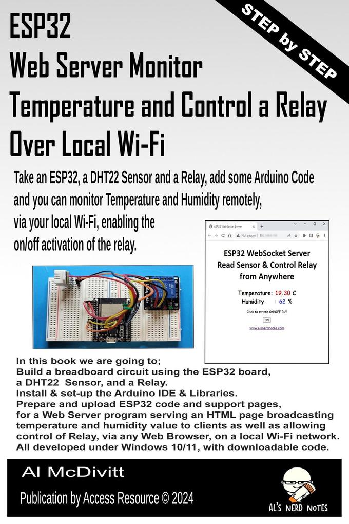 ESP32 Web Server Monitor Temperature and Control a Relay Over Local Wi-Fi