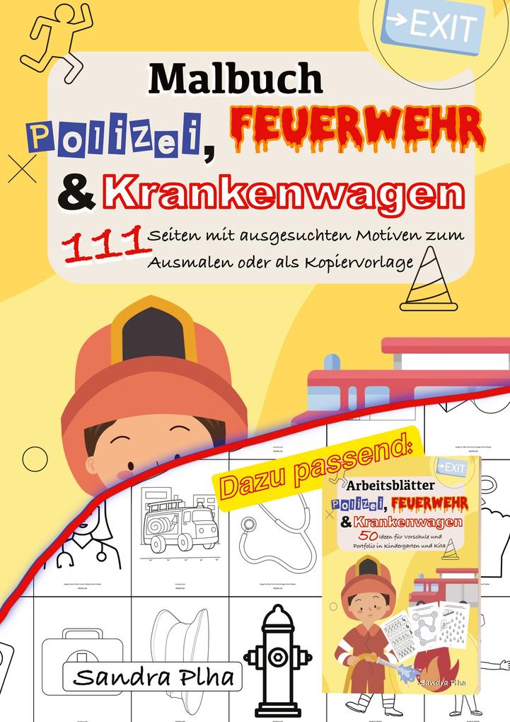 KitaFix Malbuch Polizei Feuerwehr und Krankenwagen