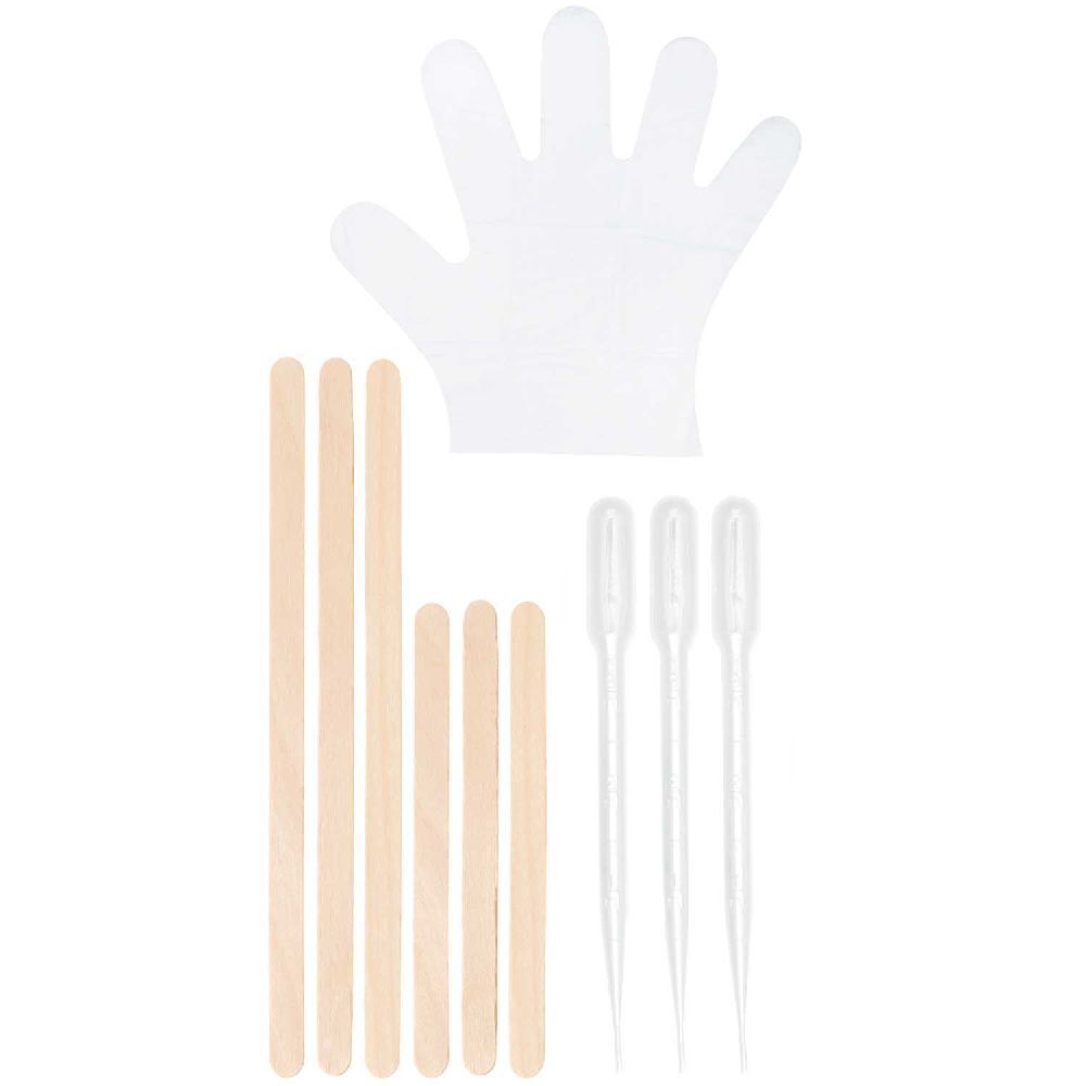 Gießharz Zubehör Set 12-tlg. 3x Pipette 3x Holzstab kurz 3x Holzstab lang 3x Handschuhe
