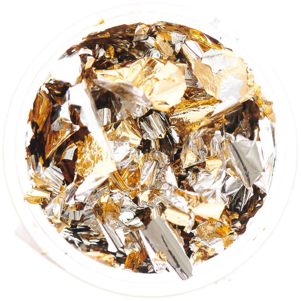 Blattmetall Flocken Gold-Silber 03g