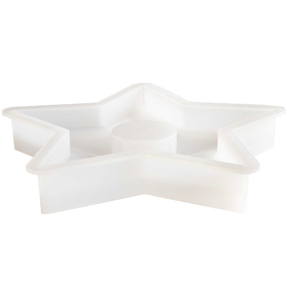 Silikon Gießform Teelichthalter Stern groß 18 x 17 x 25 cm / Außenmaß Silikonform 194 x 194 x 28 cm