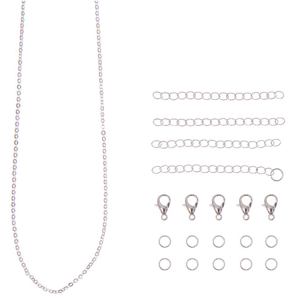 Schmuck Zubehör Set Verschlüsse Ketten & Ösen 19-tlg.
