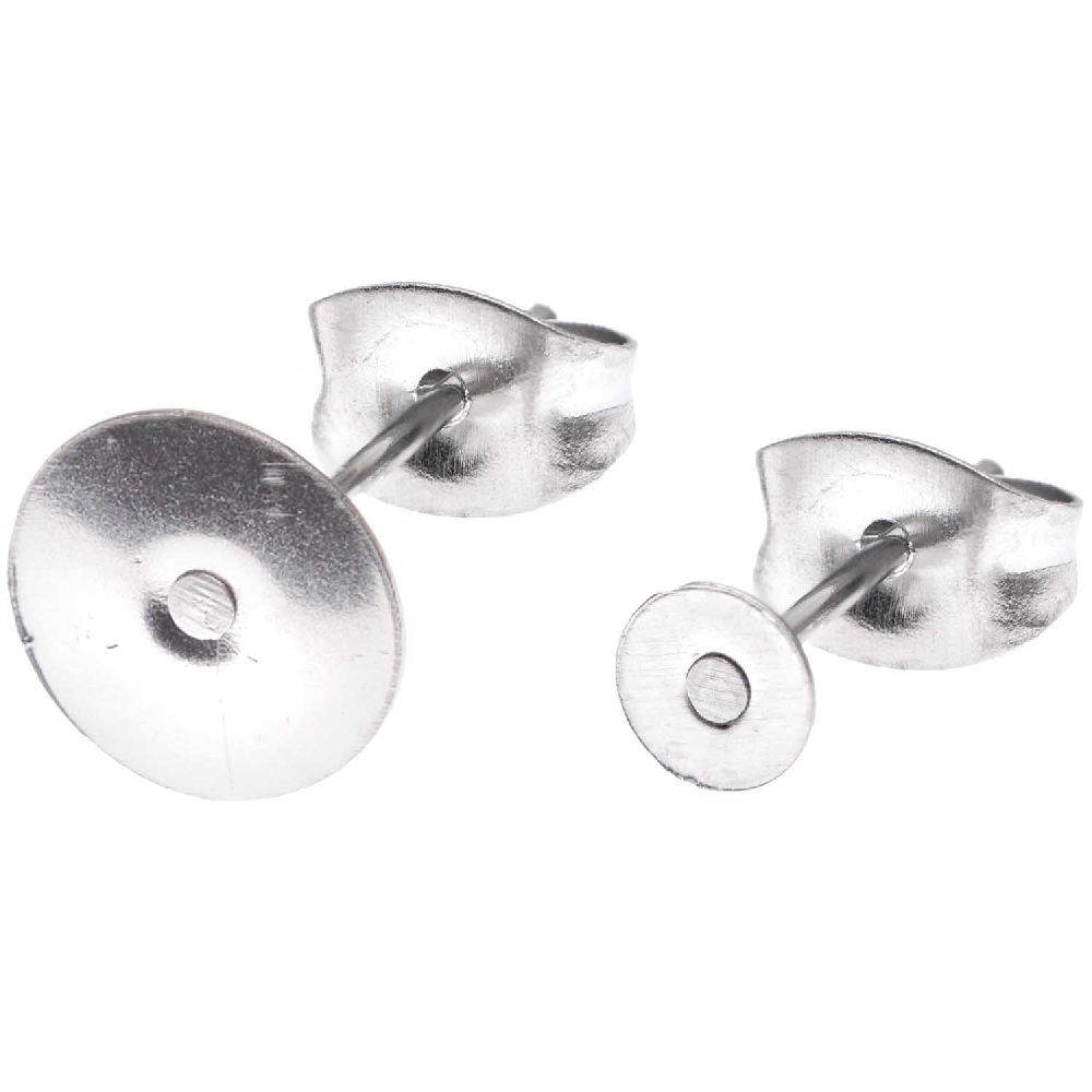 Ohrstecker mit runder Klebefläche 6 Stk