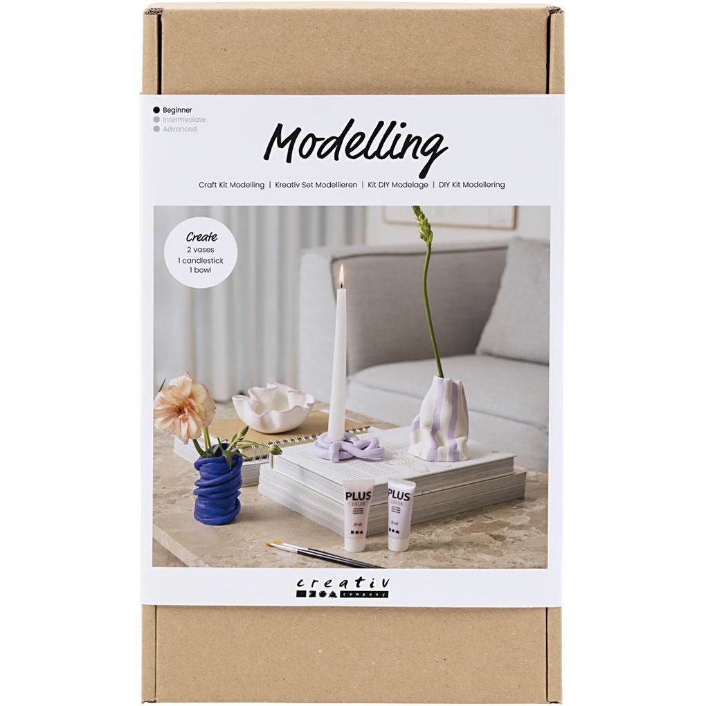 Creativ Company DIY Sets Modellieren Kreativ Set Modellieren Töpfe und Vasen Kreativ Box
