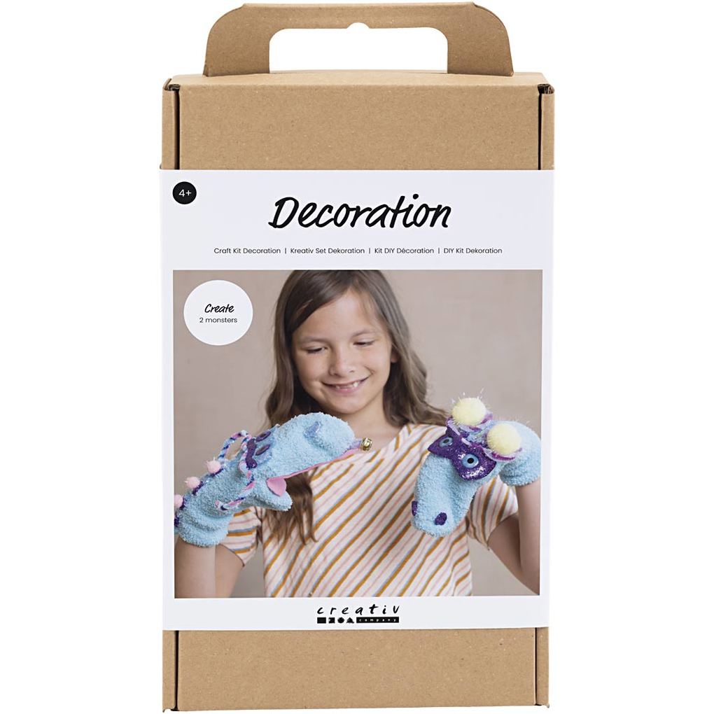 Creativ Company DIY Sets Basisversion Kreativ Set Dekoration Sortierte Farben Sockenmonster Kreativ Box