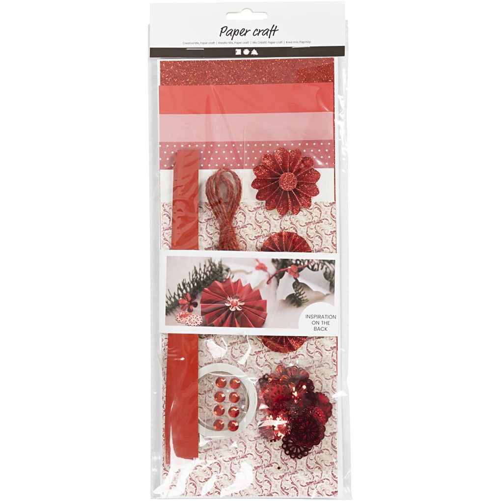 Creativ Company DIY Sets Papierdeko Papierfiguren Kreativ-Mix Papierausschnitt Rot Creme Kreativ Box