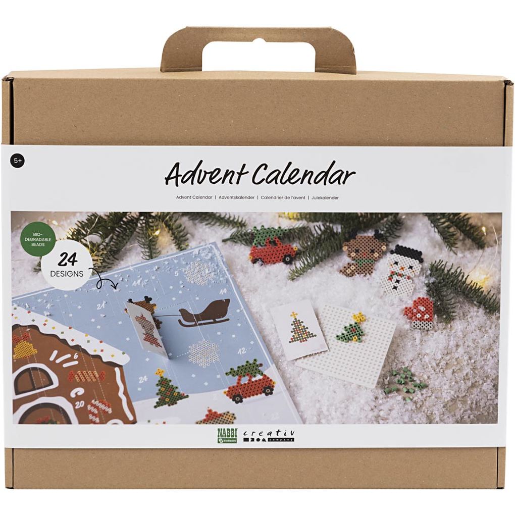 Creativ Company DIY NABBI BioBeads Bügelperlen Adventskalender 24 Designs