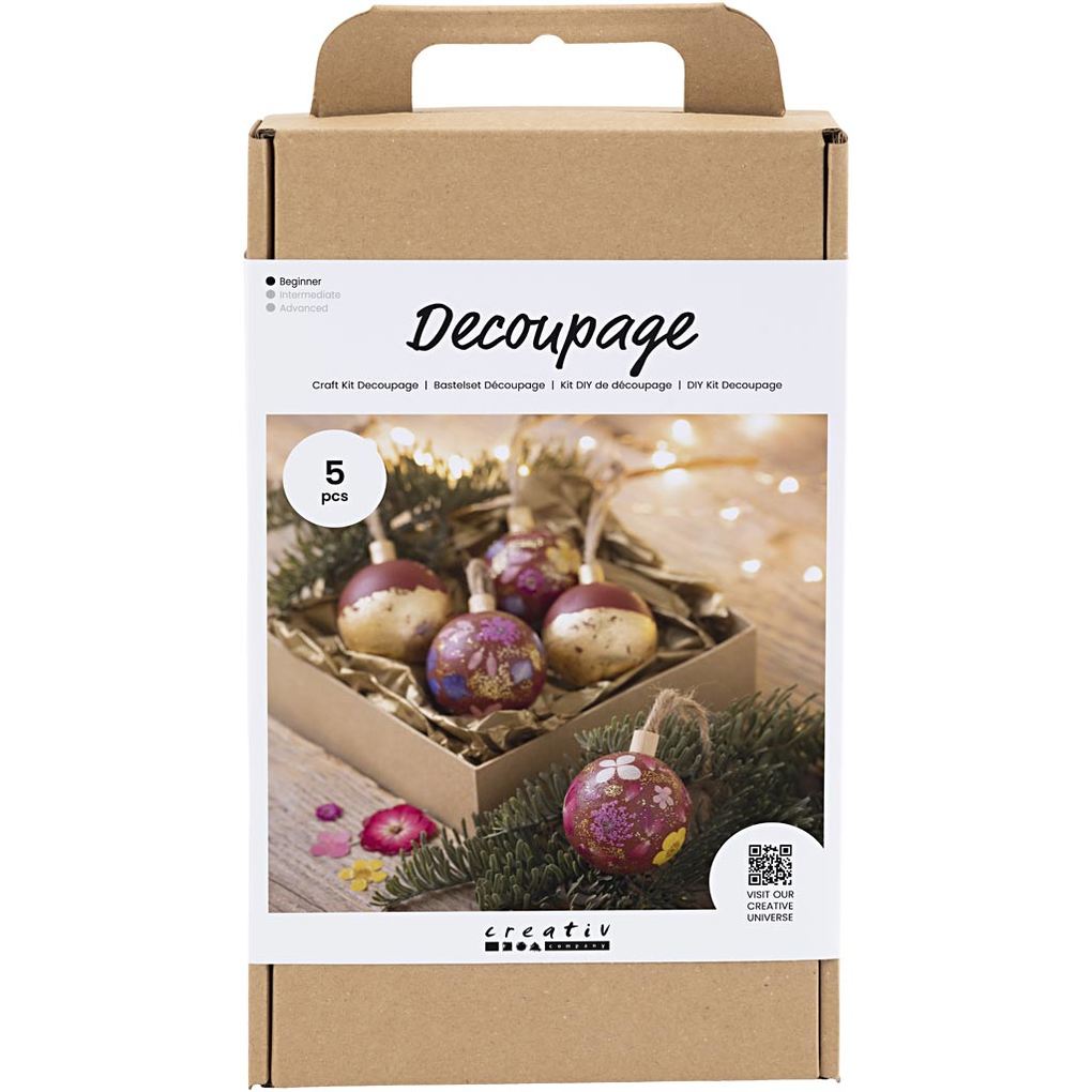 Creativ Company DIY Sets Dekoartikel Kreativ Set Découpage Weihnachtsrot Gepresste Blumen Kreativ Box