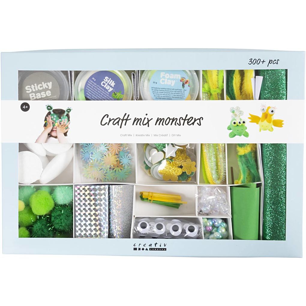 Creativ Company DIY Sets Basisversion Kreativ Mix Sortierte Farben Monster Kreativ Box