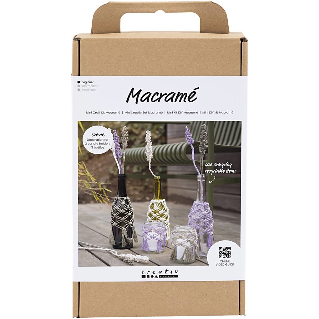 Creativ Company DIY Sets Macramé Kreativ Set Makramee Glasdeko Kreativ Box