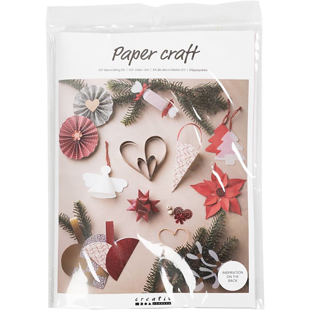 Creativ Company Packung mit Motiven zum Ausschneiden Weihnachten Natur Rot Weiß