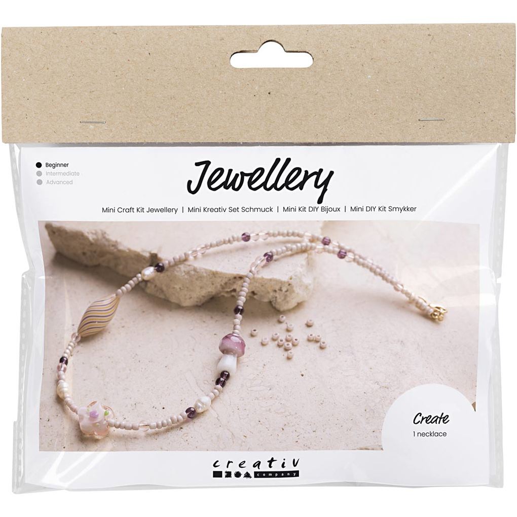 Creativ Company DIY Sets Beads Mini Kreativ Set Schmuck Rosétöne Markante Halskette Kreativ Box