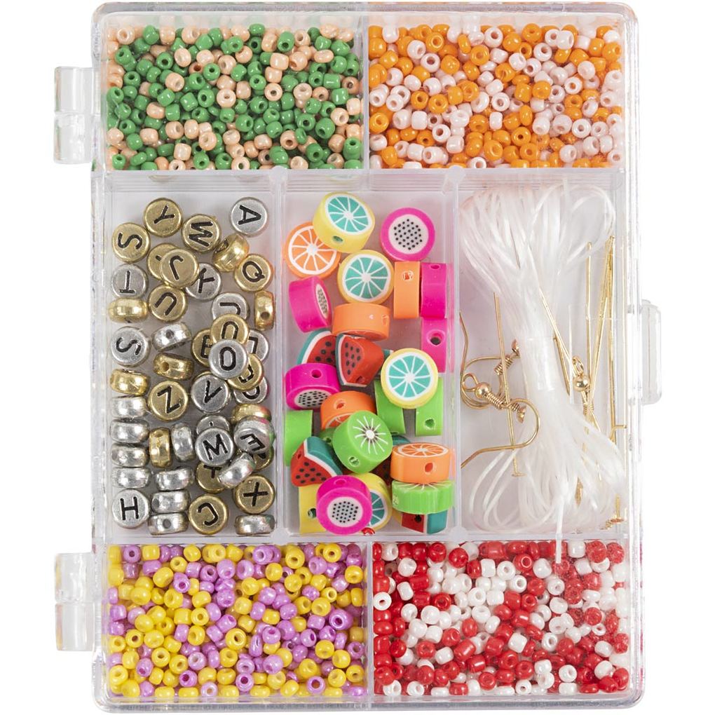 Creativ Company DIY Sets Beads Kreativ Mix Schmuck Regenbogenfarben Regenbogenmix Kreativ Box