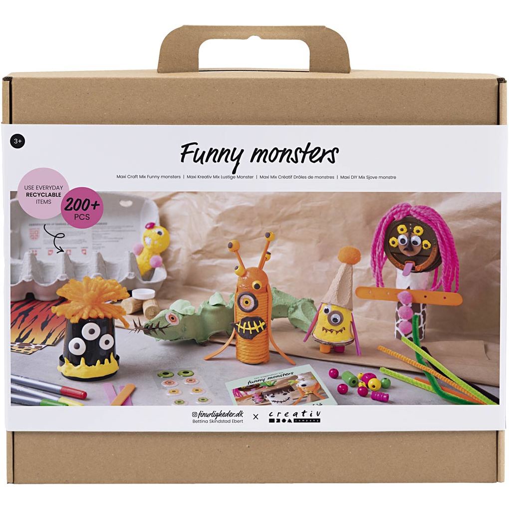 Creativ Company DIY Sets Basisversion Maxi Kreativ Mix Lustige Monster Sortierte Farben Kreativ Box