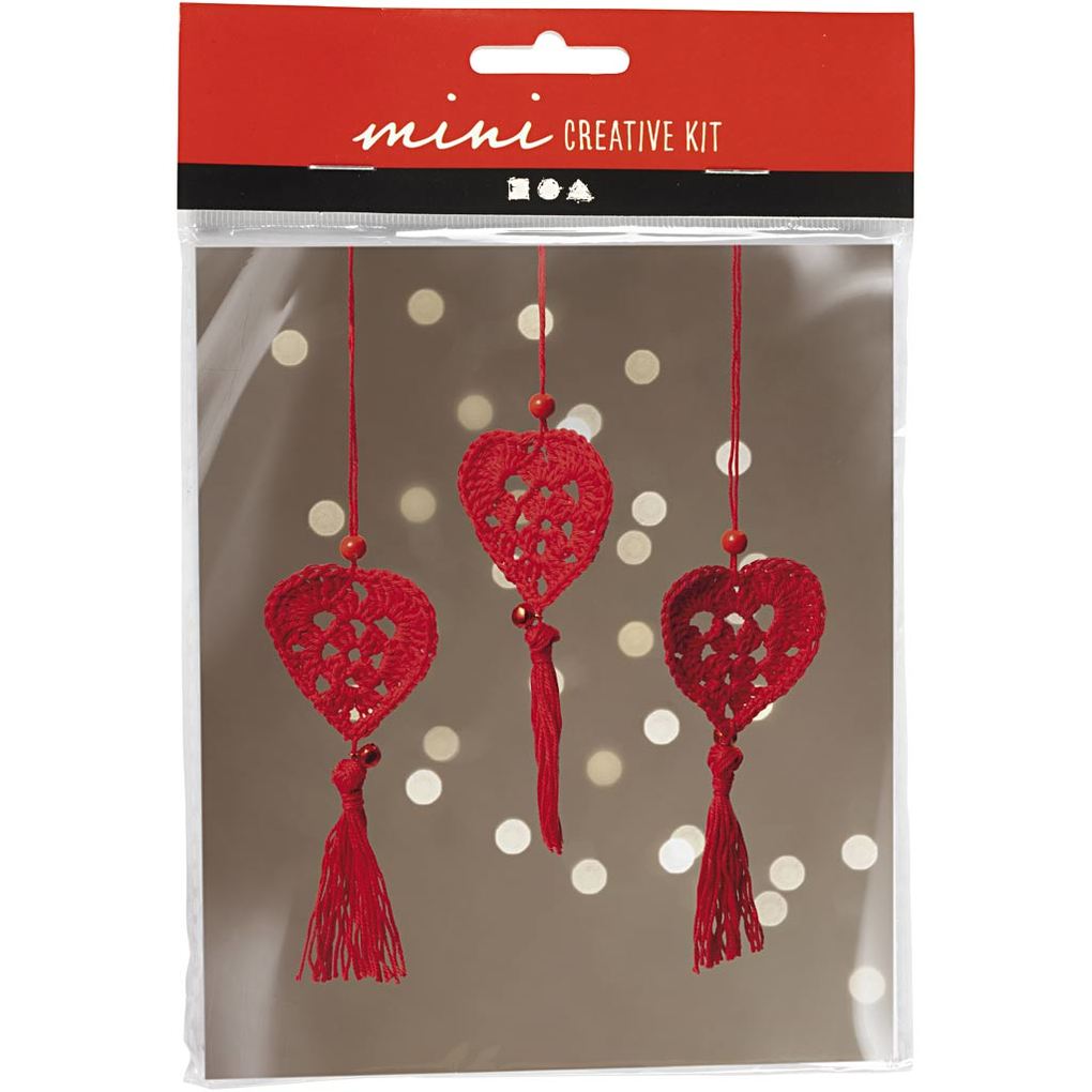 Creativ Company DIY Sets Stricken & Häkeln Mini Kreativ Set Häkeln Herzen Kreativ Box